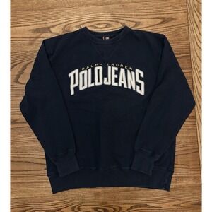 Vintage Ralph Lauren Polo Jeans Men's Medium Embroidered Crewneck Sweatshirt